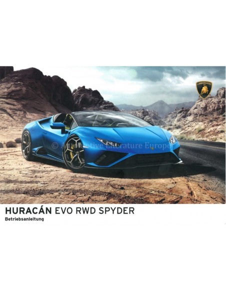 2020 LAMBORGHINI HURACAN EVO RWD SPYDER INSTRUCTIEBOEKJE DUITS