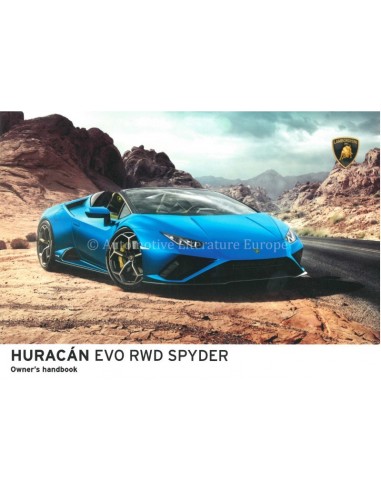 2020 LAMBORGHINI HURACAN EVO RWD SPYDER BETRIEBSANLEITUNG ENGLISCH