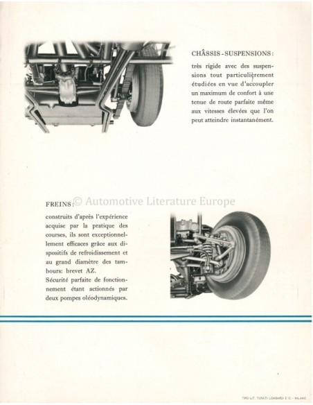 1956 FERRARI 250 GRANTURISMO BROCHURE FRENCH