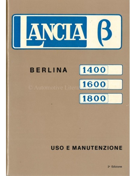 1973 LANCIA BETA BERLINA OWNERS MANUAL ITALIAN