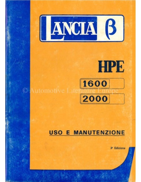 1976 LANCIA BETA HPE OWNERS MANUAL ITALIAN