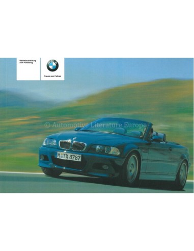 2005 BMW M3 CABRIOLET INSTRUCTIEBOEKJE DUITS
