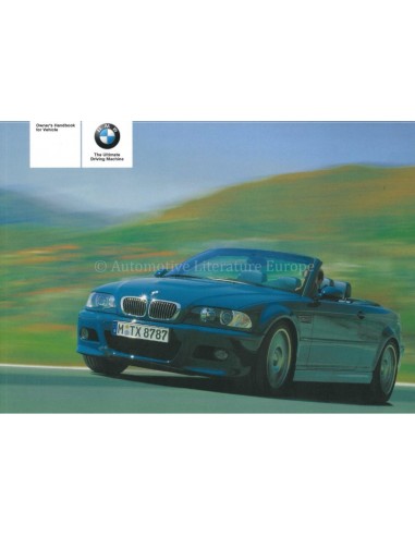 2005 BMW M3 CABRIOLET BETRIEBSANLEITUNG ENGLISCH