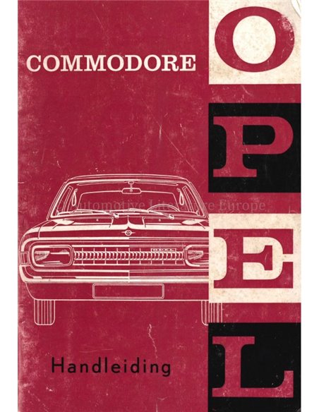 1967 OPEL COMMODORE BETRIEBSANLEITUNG NIEDERLÄNDISCH