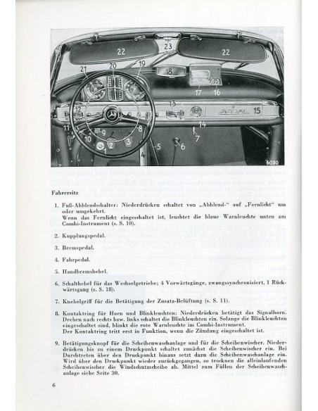 1957 MERCEDES BENZ 300 SL ROADSTER INSTRUCTIEBOEKJE DUITS
