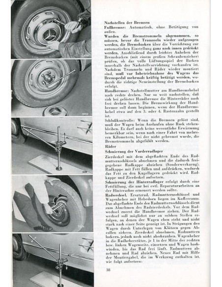 1957 MERCEDES BENZ 300 SL ROADSTER OWNERS MANUAL GERMAN