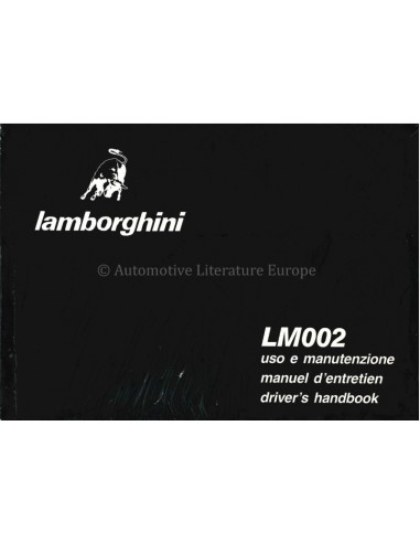 1988 LAMBORGHINI LM002 OWNERS MANUAL