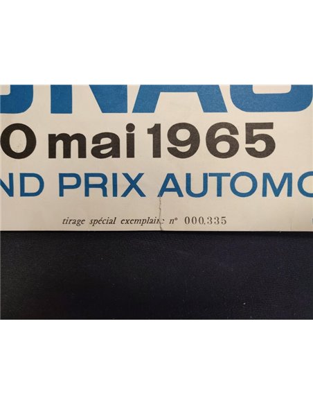 1965 23E GRAND PRIX MONACO AUTOMOBILE ORIGINELE POSTER