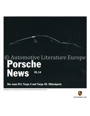 2014 PORSCHE NEWS BROCHURE GERMAN