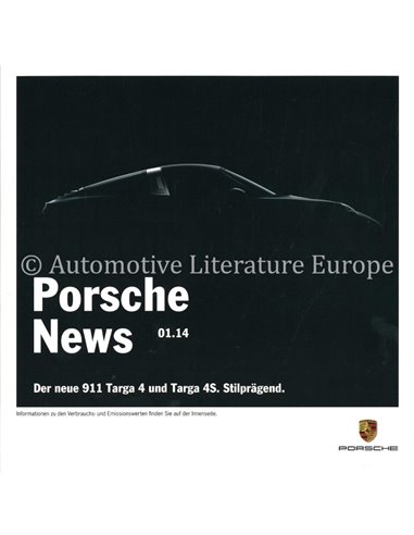 2014 PORSCHE NEWS PROSPEKT DEUTSCH