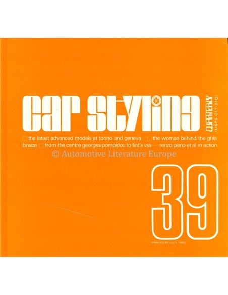 1982-CAR STYLING 39-QUATERLY - HARDCOVER BOEK