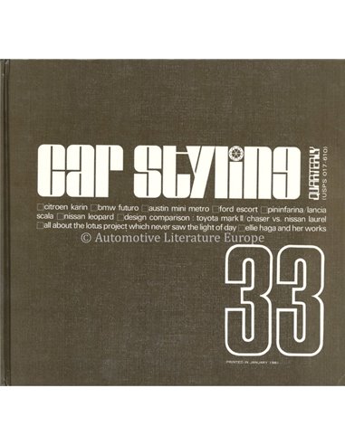 1981 CAR STYLING 33- QUATERLY- HARDBACK BOOK