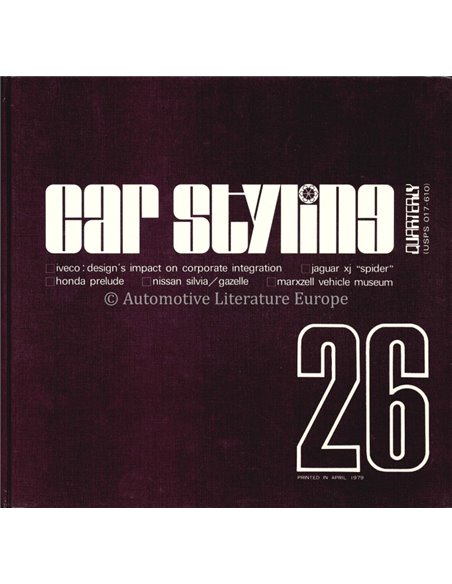1979 CAR STYLING 26 - QUATERLY- HARDCOVER BUCH