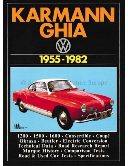 VOLKSWAGEN KARMANN GHIA 1955-1982 - BROOKLANDS ROAD TEST - BOOK