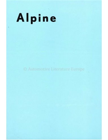 1966 ALPINE A110 BROCHURE FRENCH