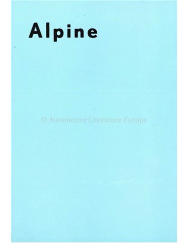 1966 ALPINE A110 BROCHURE FRENCH