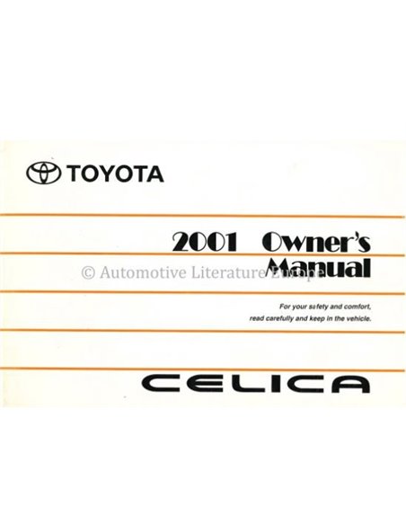 2001 TOYOTA CELICA OWNER'S MANUAL ENGLISH
