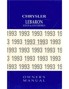 1993 CHRYSLER LE BARON BETRIEBSANLEITUNG ENGLISCH (USA)
