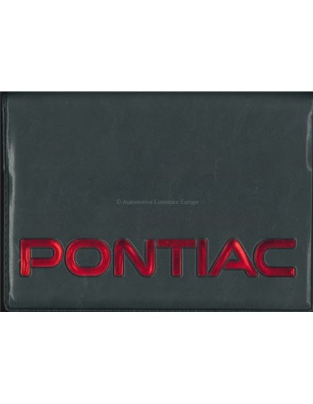 1992 PONTIAC TRANS SPORT INSTRUCTIEBOEKJE ENGELS (USA)