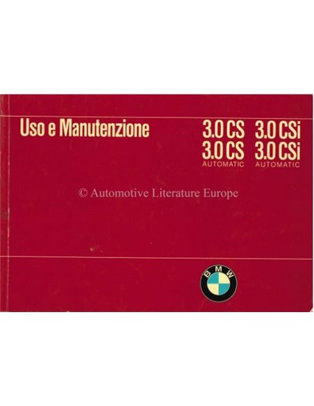 1973 BMW 3.0 CS / 3.0 CSI AUTOMATIC BETRIEBSANLEITUNG ITALIENISCH