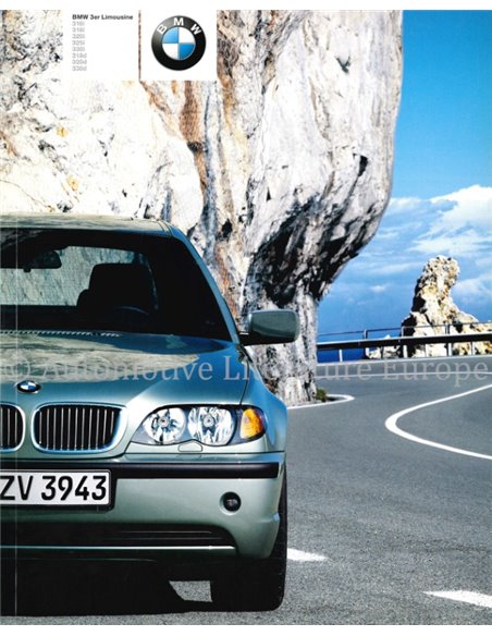 2001 BMW 3 SERIE SEDAN BROCHURE DUITS