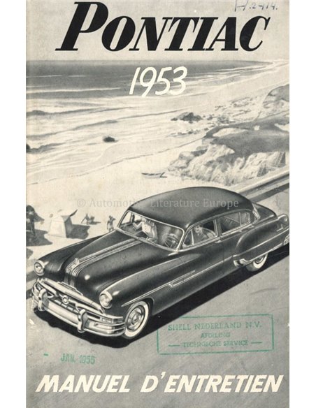 1953 PONTIAC SERIE 25 / 27 OWNERS MANUAL FRENCH