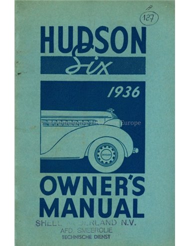 1936 HUDSON SIX OWNER'S MANUAL ENGLISH