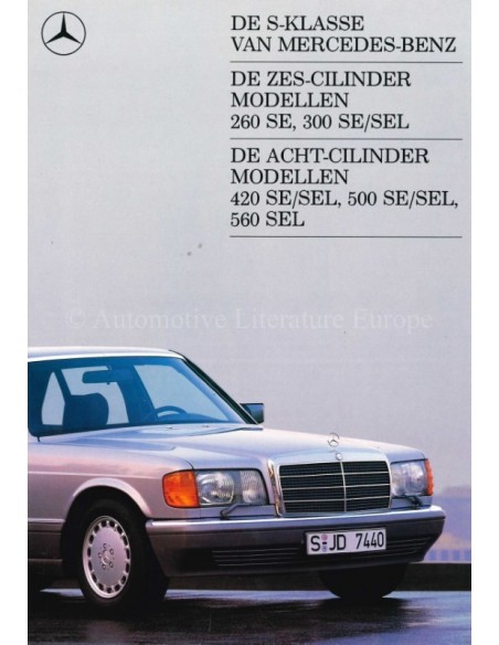 1987 MERCEDES BENZ S KLASSE BROCHURE NEDERLANDS