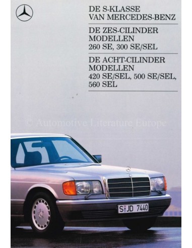 1988 MERCEDES BENZ S KLASSE BROCHURE NEDERLANDS
