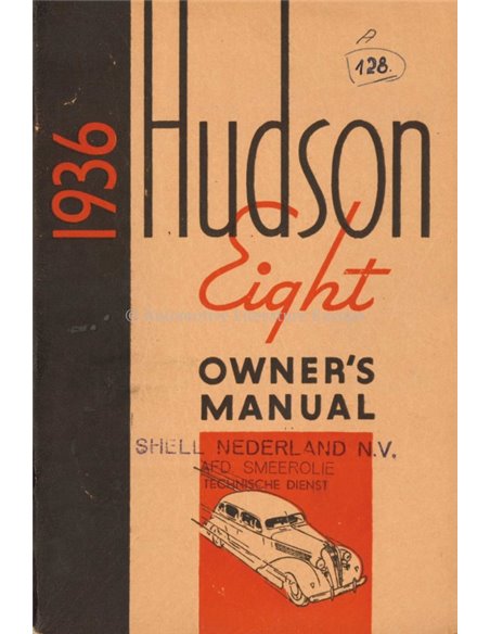 1936 HUDSON EIGHT BETRIEBSANLEITUNG ENGLISCH