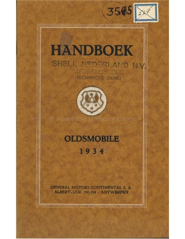 1934 OLDSMOBILE OWNER'S MANUAL DUTCH