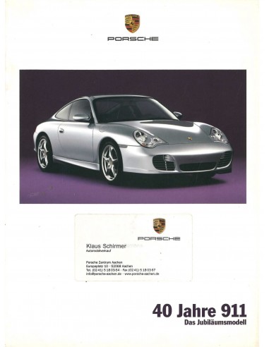 2004 PORSCHE: 40 JAAR 911 BROCHURE DUITS