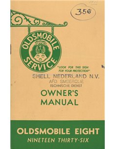 1936 OLDSMOBILE EIGHT INSTRUCTIEBOEKJE ENGELS