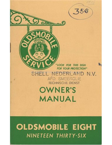 1936 OLDSMOBILE EIGHT OWNER'S MANUAL ENGLISH