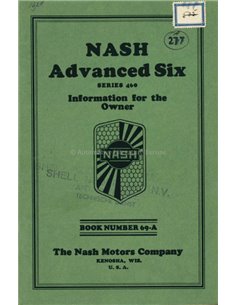 1929 NASH ADVANCED SIX BETRIEBSANLEITUNG ENGLISCH