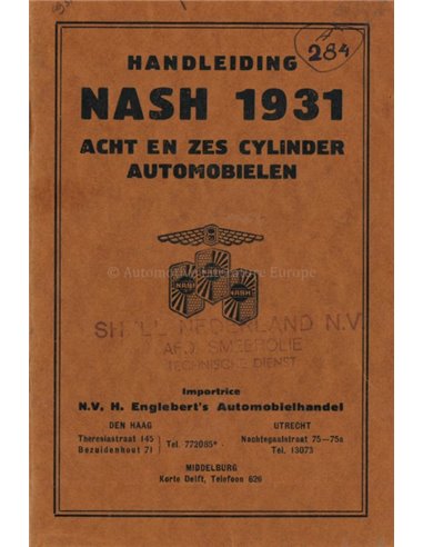 1931 NASH OWNERS MANUAL DUTCH