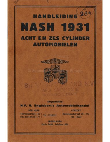 1931 NASH OWNERS MANUAL DUTCH