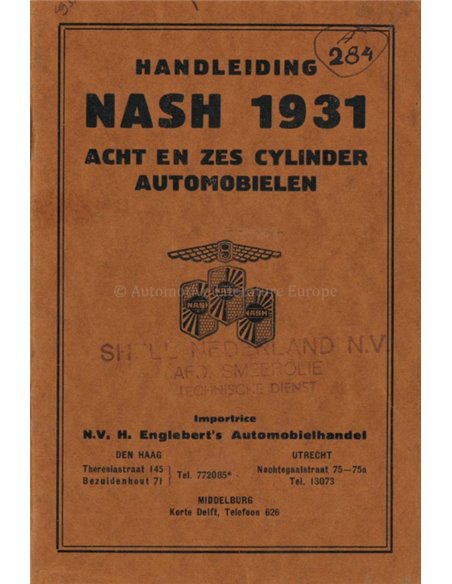 1931 NASH OWNERS MANUAL DUTCH