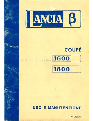 1975 LANCIA BETA COUPÉ OWNERS MANUAL ITALIAN