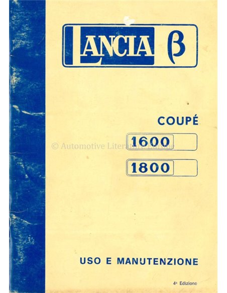 1975 LANCIA BETA COUPÉ INSTRUCTIEBOEKJE ITALIAANS