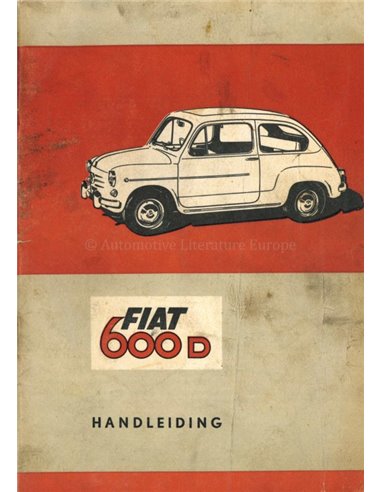 1965 FIAT 600 D BETRIEBSANLEITUNG NIEDERLÄNDISCH
