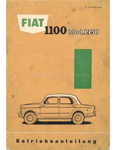1958 FIAT 1100 BETRIEBSANLEITUNG DEUTSCH