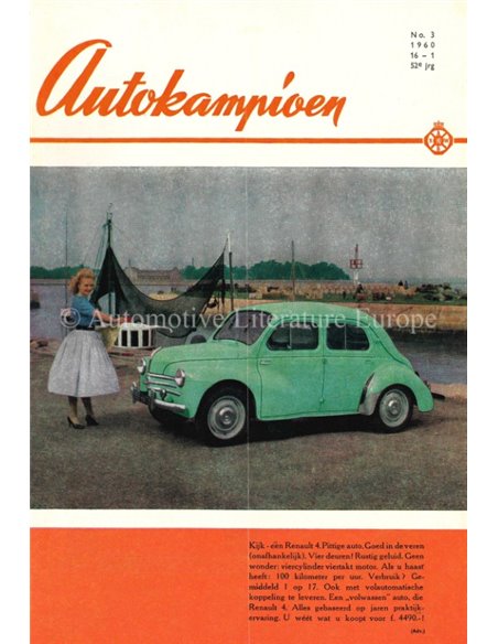 1960 AUTOKAMPIOEN MAGAZINE 3 NEDERLANDS