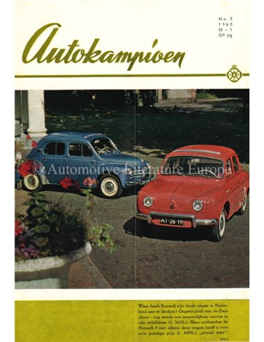 1960 AUTOKAMPIOEN MAGAZIN 5 NIEDERLÄNDISCH