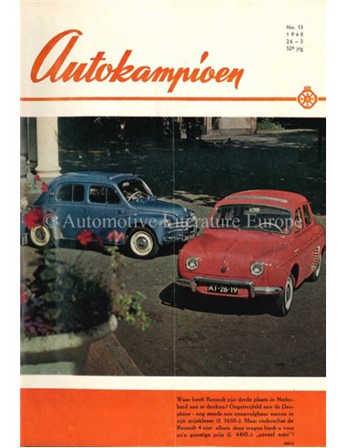 1960 AUTOKAMPIOEN MAGAZIN 13 NIEDERLÄNDISCH