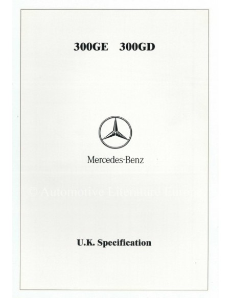 1990 MERCEDES BENZ G KLASSE BROCHURE ENGELS