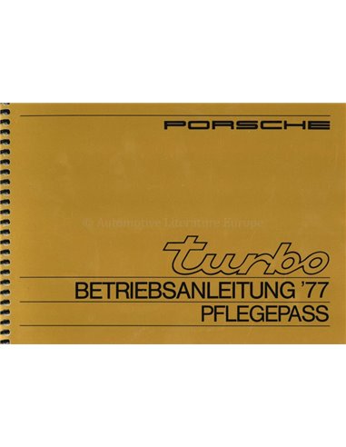 1977 PORSCHE 911 TURBO BETRIEBSANNLEITUNG DEUTSCH