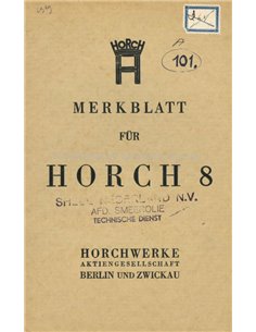 1929 HORCH 8 INSTRUCTIEBOEKJE DUITS