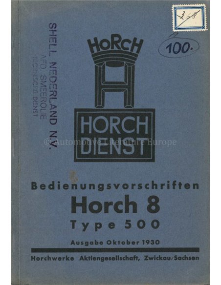 1931 HORCH 8 TYPE 500 OWNERS MANUAL GERMAN