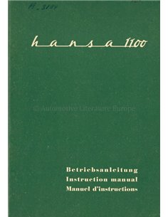 1959 HANSA 1100 INSTRUCTIEBOEKJE DUITS ENGELS FRANS